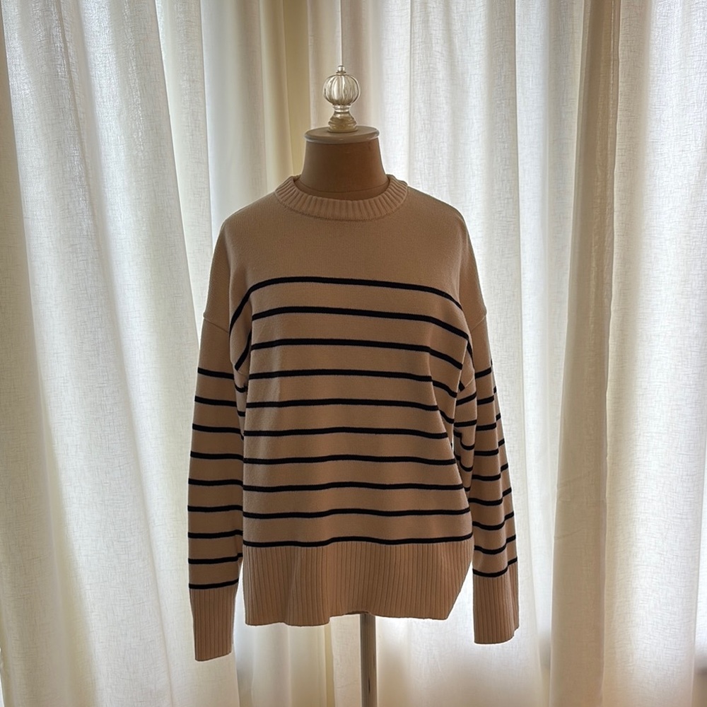 Striped Cream Sweater